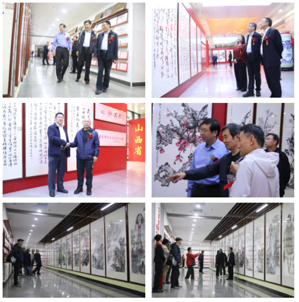 “心归太行”晋豫两地书画名家作品展在河南省林州市世纪学校举行